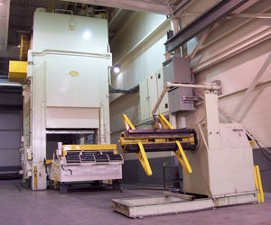 Back view of press - coil feeding system