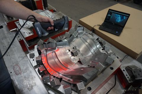 3D laser scanning a stamping die